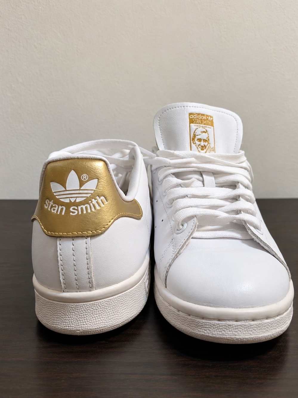 adidas Kids White Sneakers with Gold Heel Tab